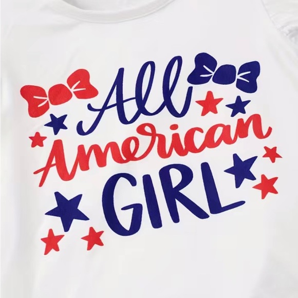 2pc Toddler Girl Independence Day Outfit with Ruffled Sleeves - Picture 3 of 5